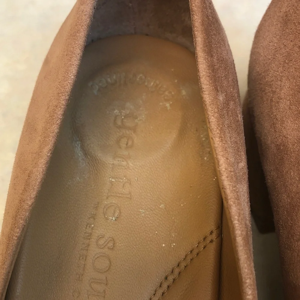 Gentle Souls Gardena Suede Block Heel Pumps in Camel Like New Women's 7.5m